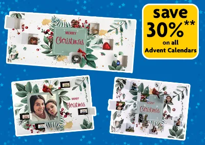 Morrisons Photo Advent Calendar promotion banner – 30 percent off all personalised Advent calendars with code ADVENT30
