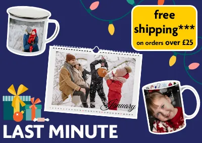 Last Minute Christmas offer – free shipping on personalised mugs and photo calendars at Morrisons Photo