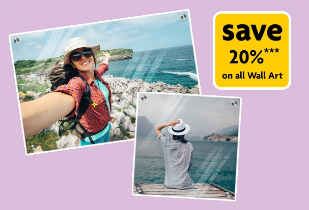 Acrylic photo prints with beach scenes and bright reflections – 20 percent off wall art