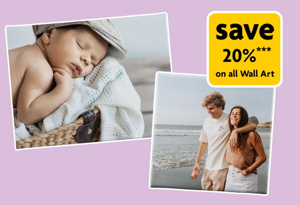 Photo canvas prints of family and wedding moments – 20 percent wall art offer