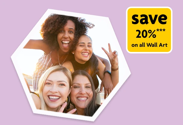 Hexagon photo tiles with family photos – 20 percent off modular wall art