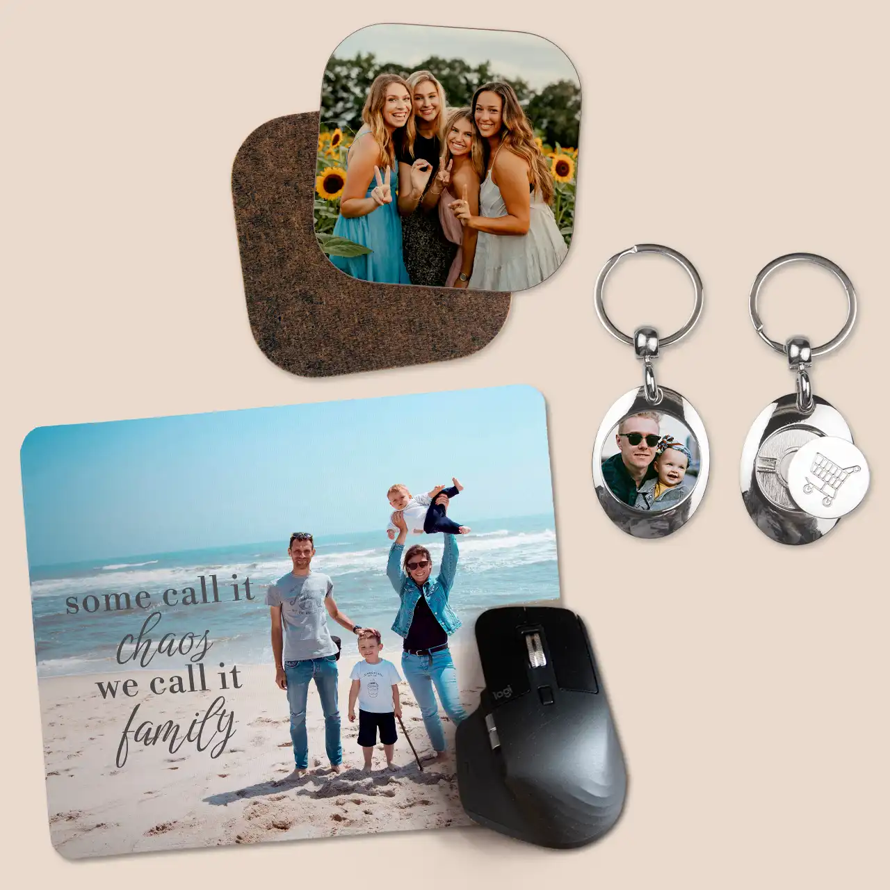 Family-themed photo gifts for daily use From mousepads to keyrings, these personalised picture gifts bring a smile to your everyday, no matter the season.