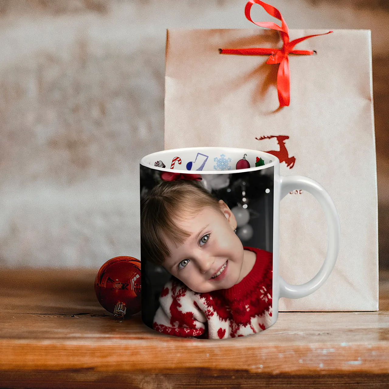 Personalised Christmas mug with name, photo or message A unique Christmas mug made just for them – filled with holiday spirit and your personal design