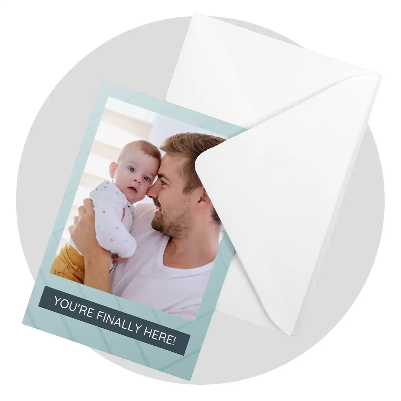 Personalised photo cards, white envelope included Are you planning to create a photo card and send it to your loved ones? That's exactly why we send a white envelope with it.
