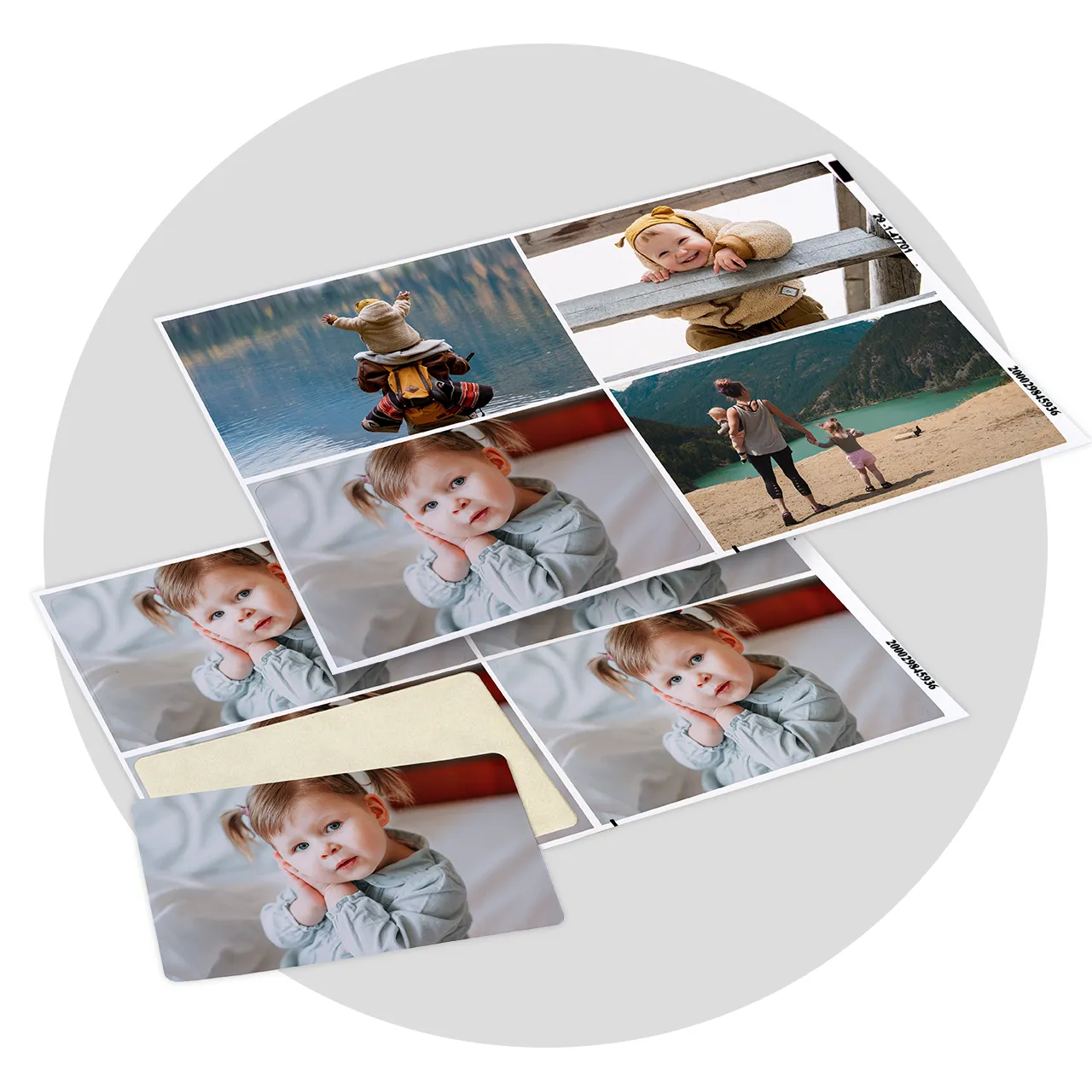 Magnets and photo sticker, pre-cut with rounded corners You can get your photo stickers as a set of 4, 8 or 16 stickers. Choose between a matte or glossy finish for your stickers with rounded corners.