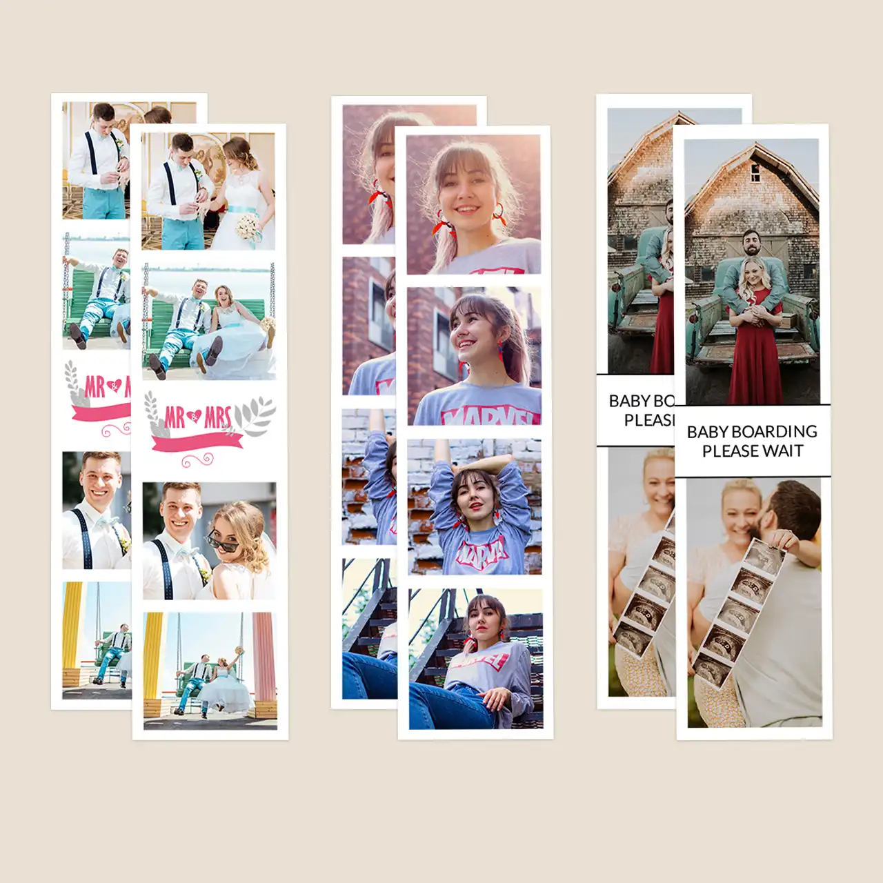 Clever idea: photo strips as personal, crafty gift extras Let your creativity run wild with photo strips – use them for gift tags, bookmarks or your own mini gallery wall.