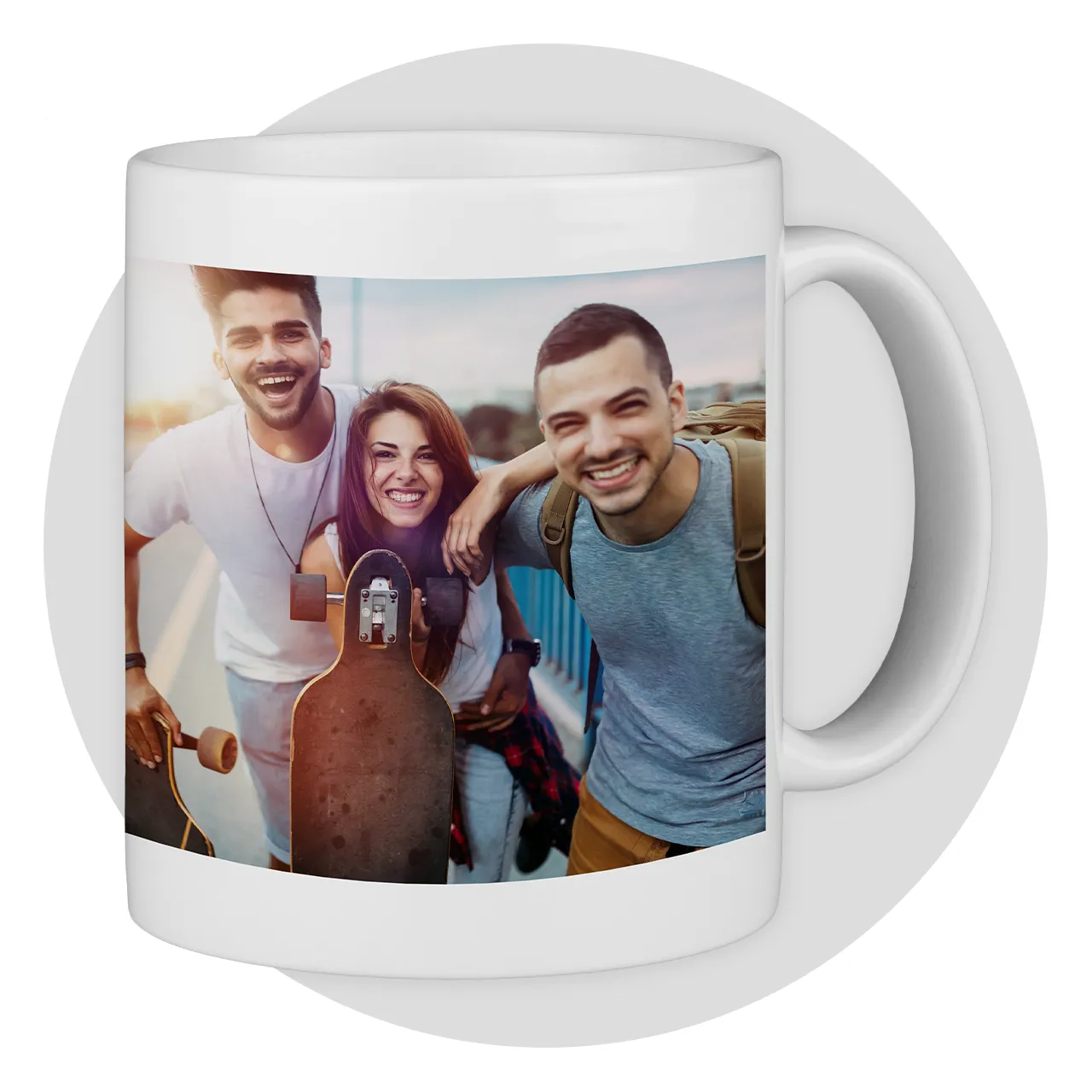 Personalised photo mug made of glossy ceramic with 325 ml volume – lovingly designed at Morrisons Photo.