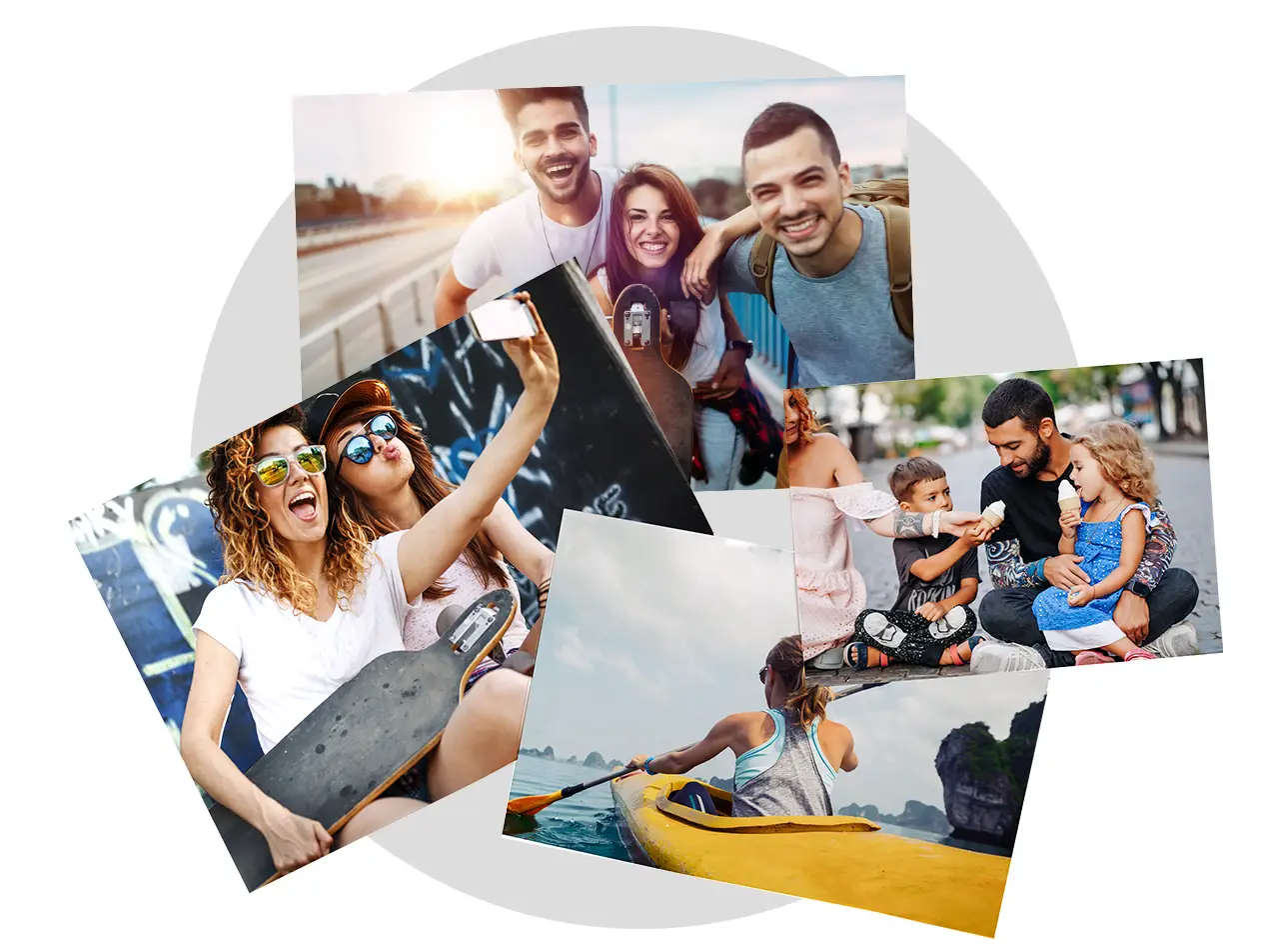 A group of friends enjoying their time together, great for anyone wanting to print pictures of fun adventures.