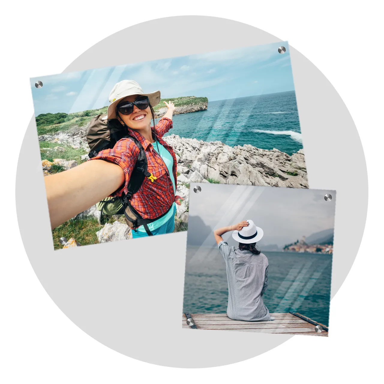 Modern acrylic photo prints with glossy surface