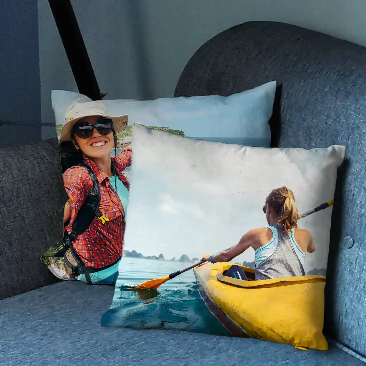 Design a custom pillow with your favourite photo. A cushion showing your favourite memories is a great way to decorate the couch in a cosy way.