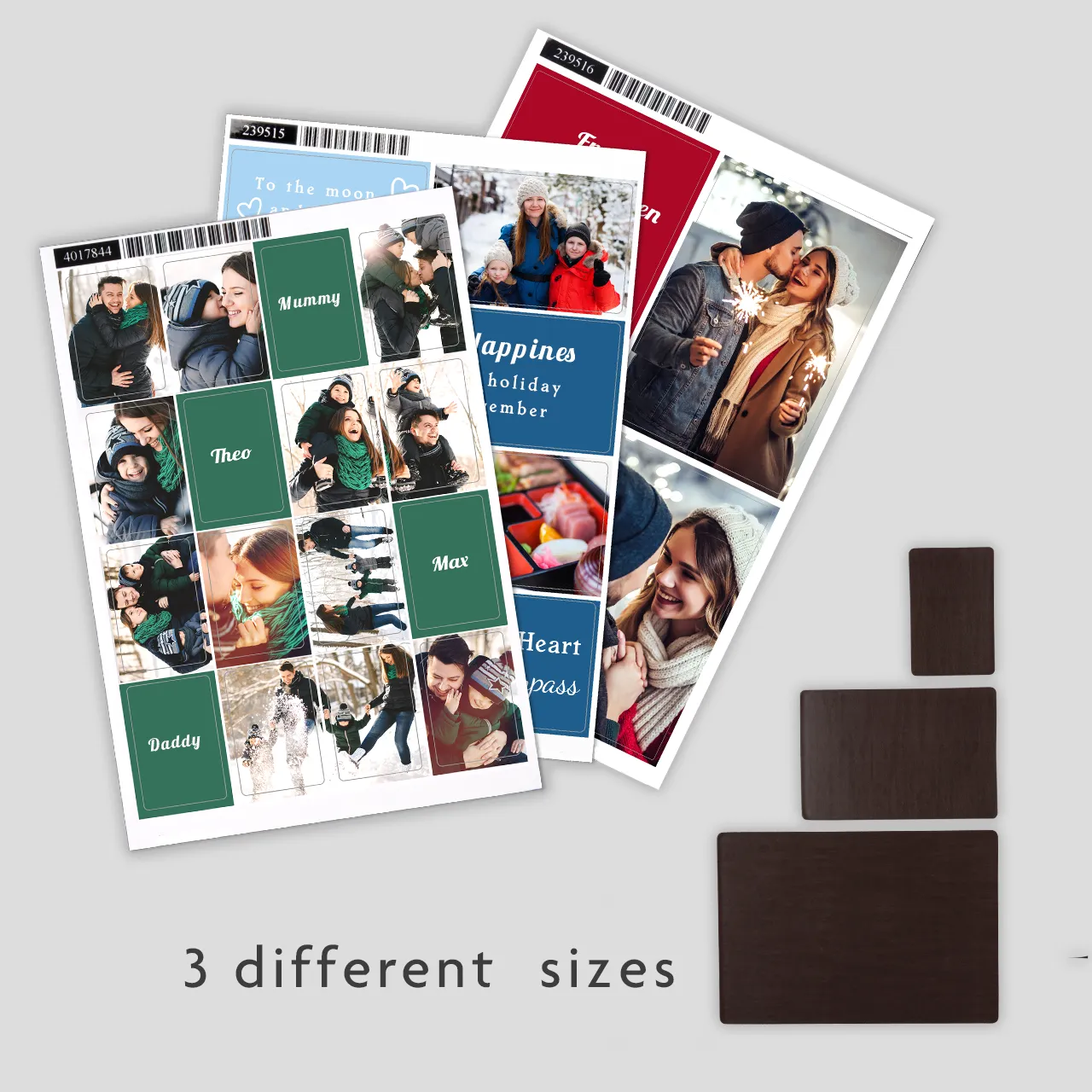 Create your photo sticker, magnetic or self-adhesive Create photo stickers with a self-sticking or magnetic back. All stickers are printed on high-quality photo paper for vibrant colours, and are available with a matte or glossy finish.