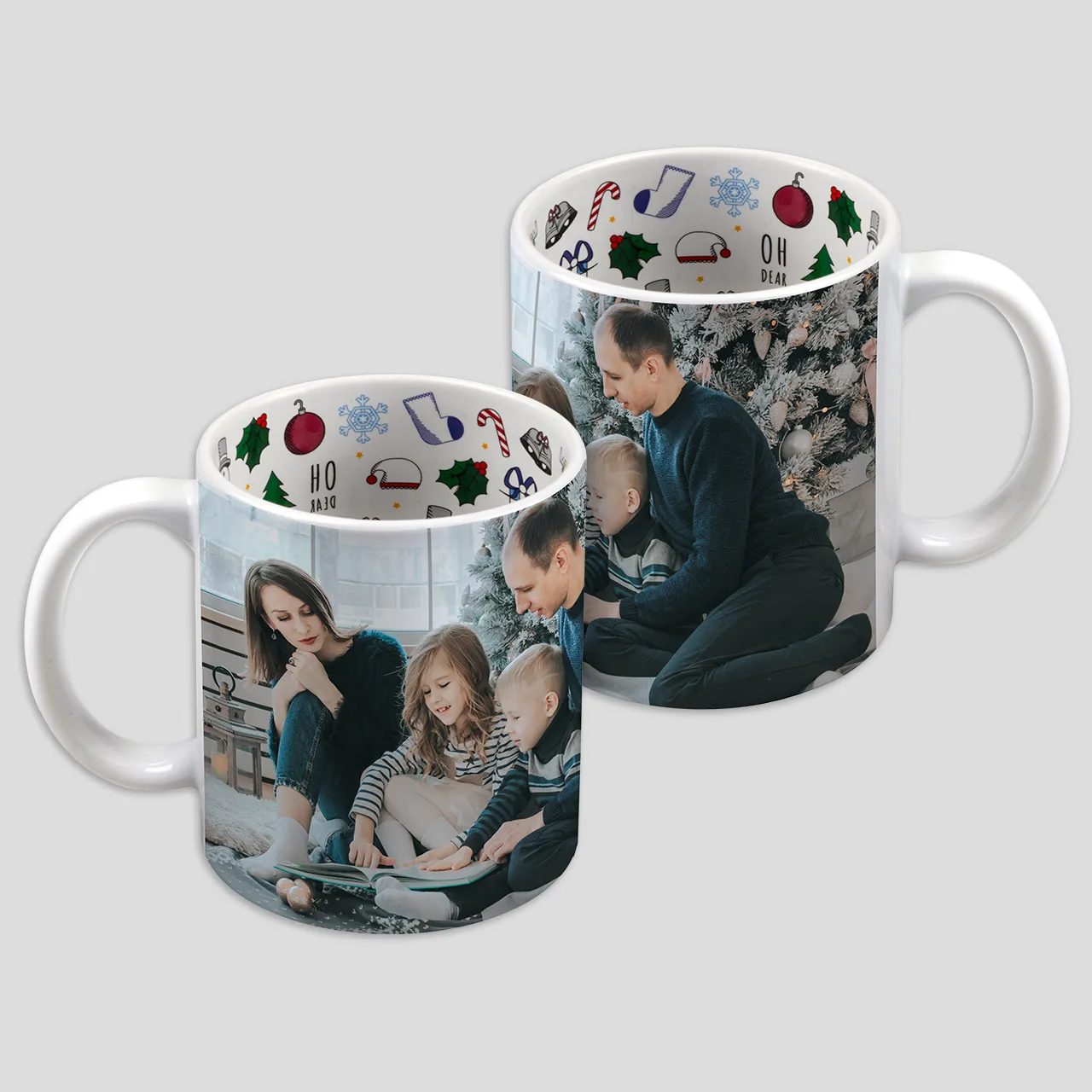 Personalised Christmas cup – printed inside and out with love White ceramic Christmas cup with festive inner print and room for your best seasonal photo or quote