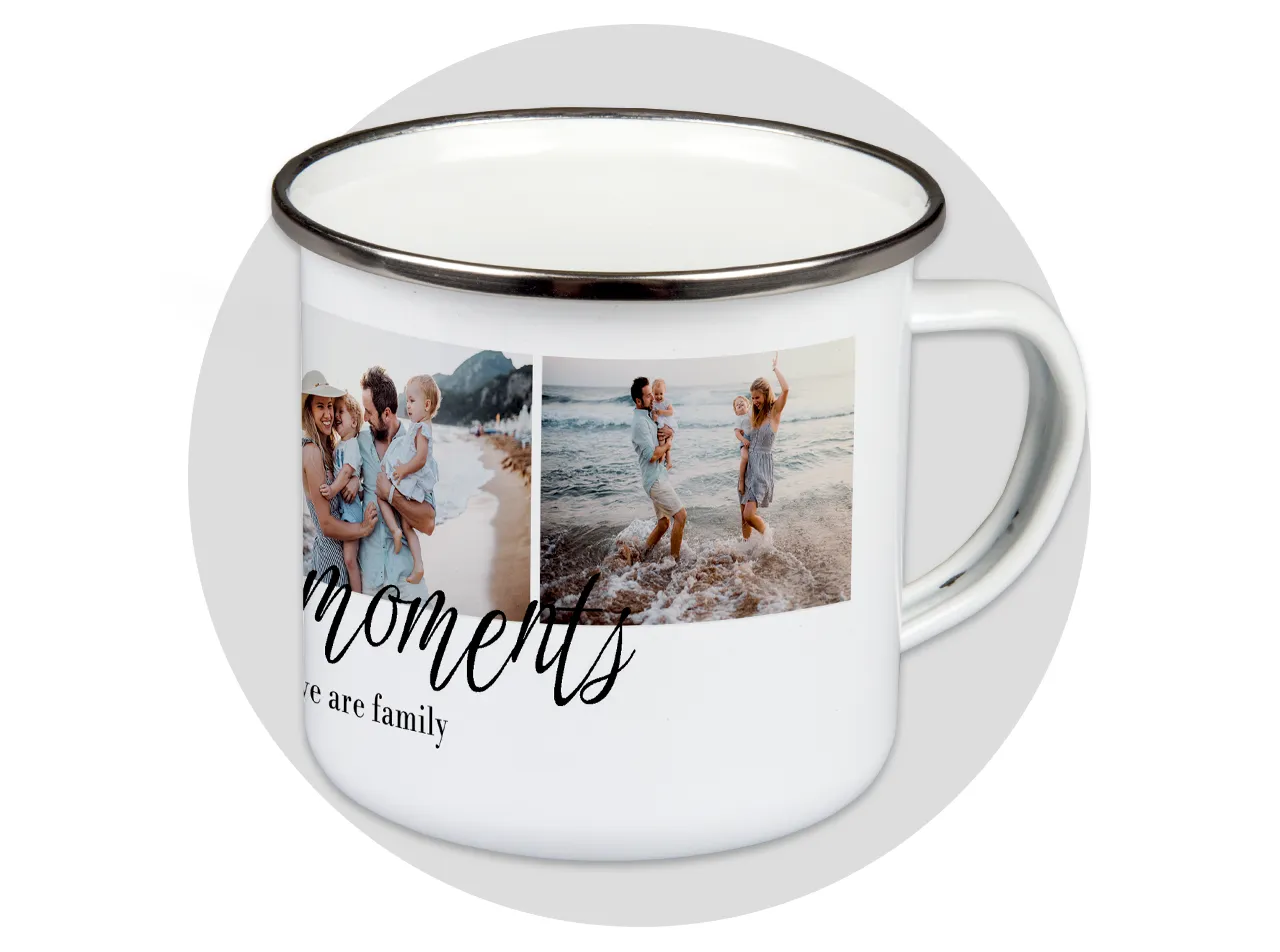 The enamel mug is made of scratch-resistant stainless steel and is perfect for all adventures. It is also heat-resistant and shatterproof.