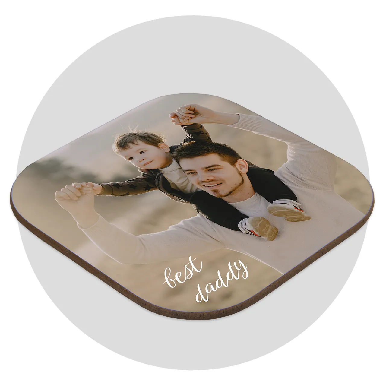 A set of photo coaster options shown from the side – ideal for gifting or enjoying your favourite snapshots at home.